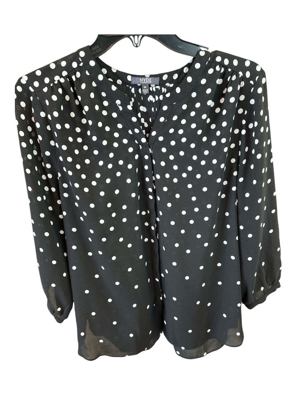 NYDJ Black with White Polka Dot Blouse